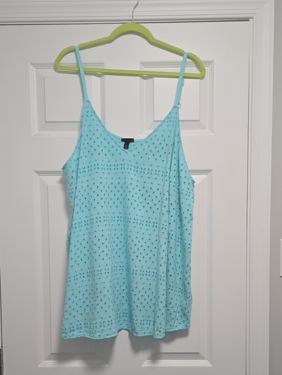 torrid Tops - Torrid Light Aqua Eyelet Camisole with Adjustable Straps